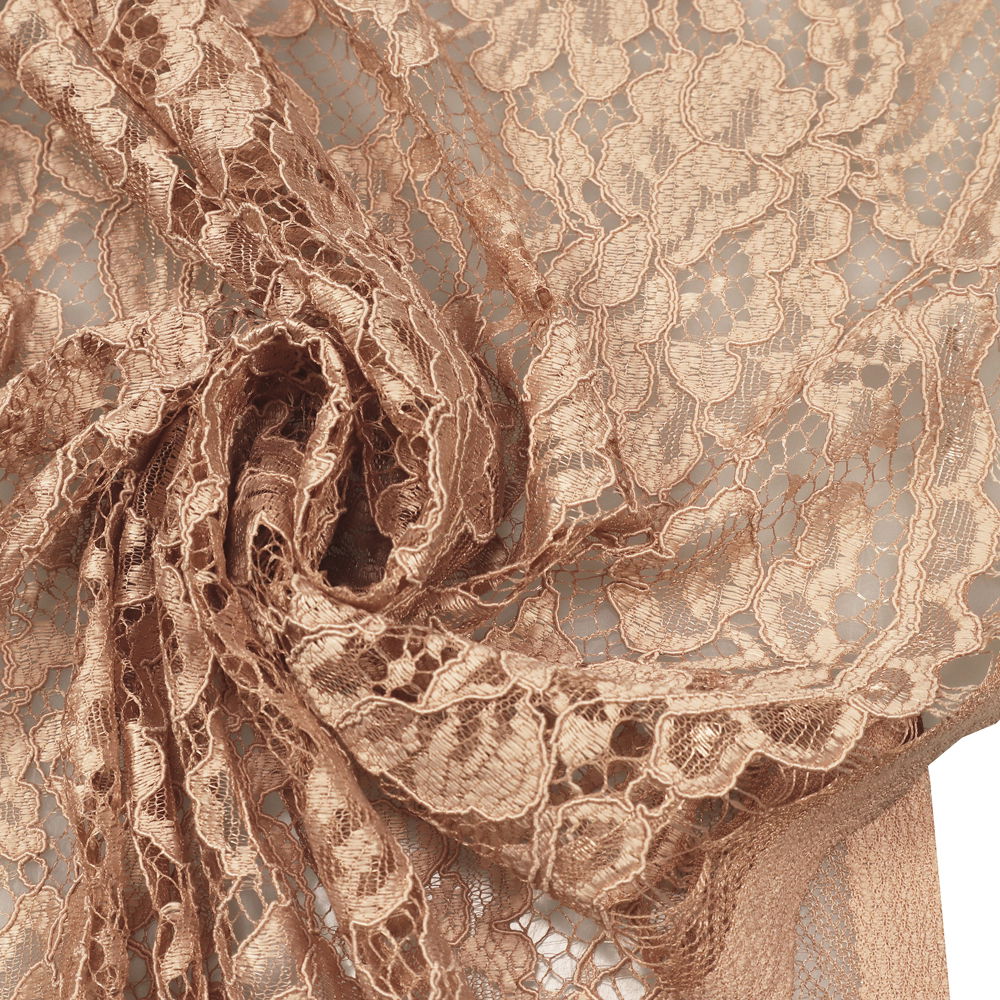 Bogen Spitzenstoff Blumen uni - nude 