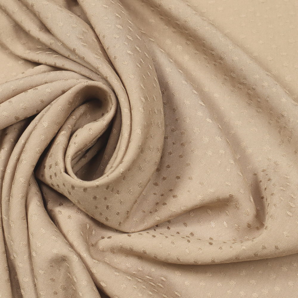 Viskosestoff Pünktchen uni - beige