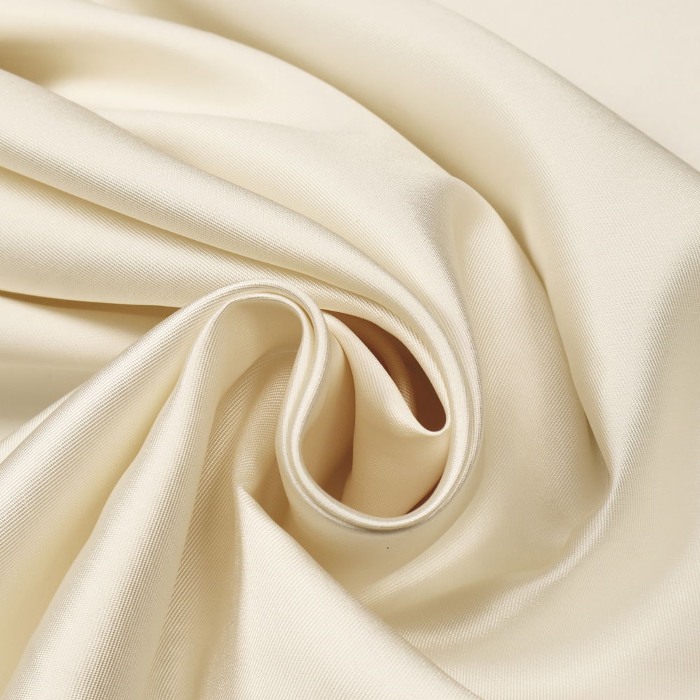 Edel Satin Brautkleid- MIKADO Twill uni - wollweiss