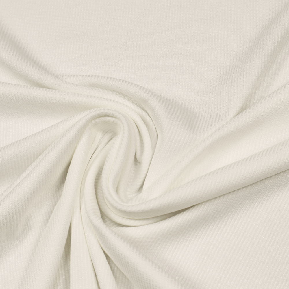 Viskose-Kaschmir Stretch Rippenjersey uni - weiss  Öko-Tex Standard-100 