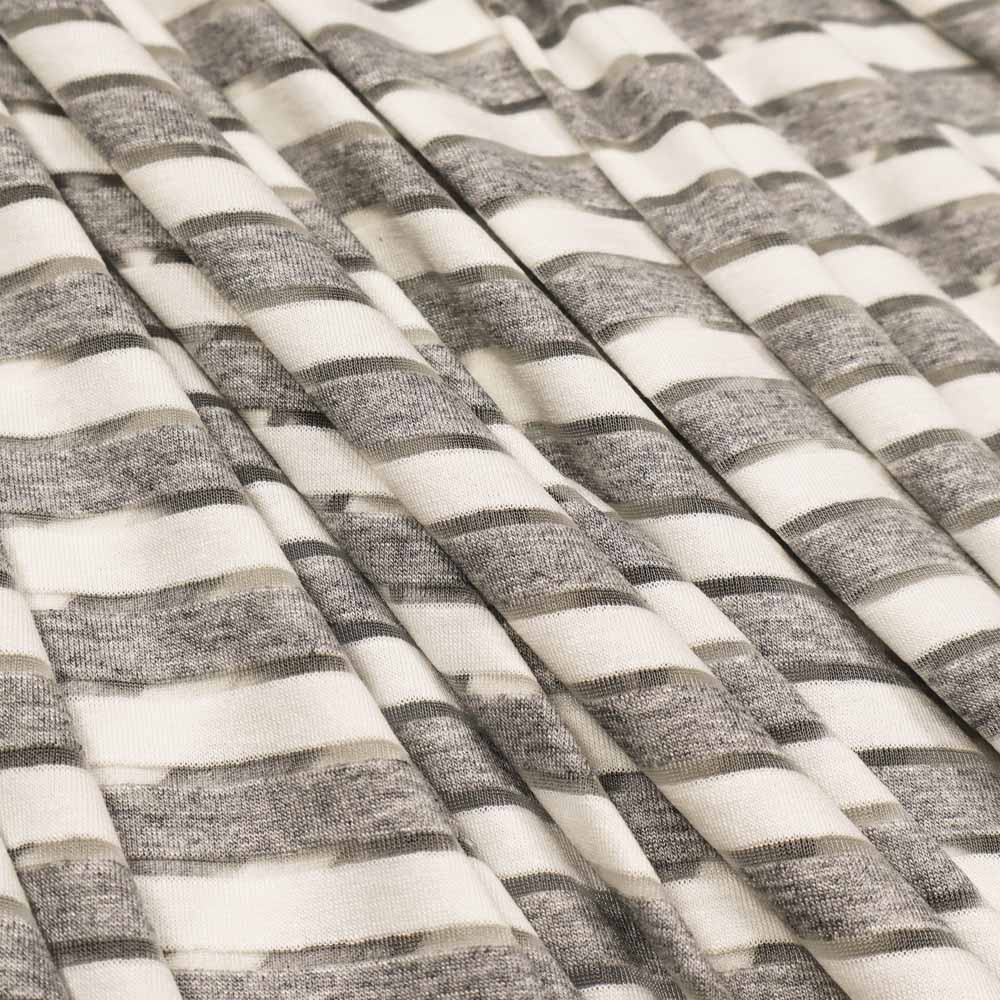 Ausbrenner Jersey Querstreifen - wollweiss/grau
