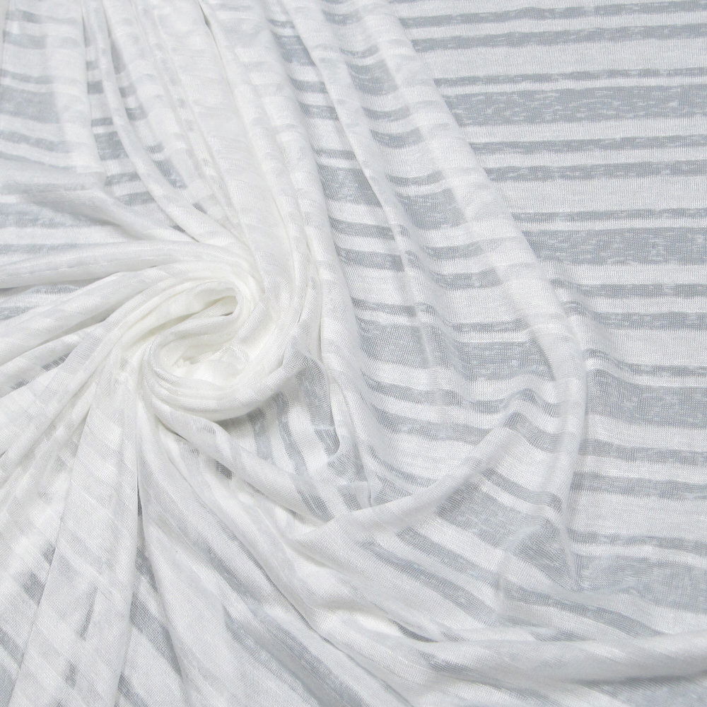 Ausbrenner Jersey mit Querstreifen - wollweiss