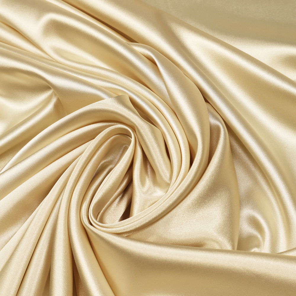 Polyester- Stretch Satin uni - schwarz