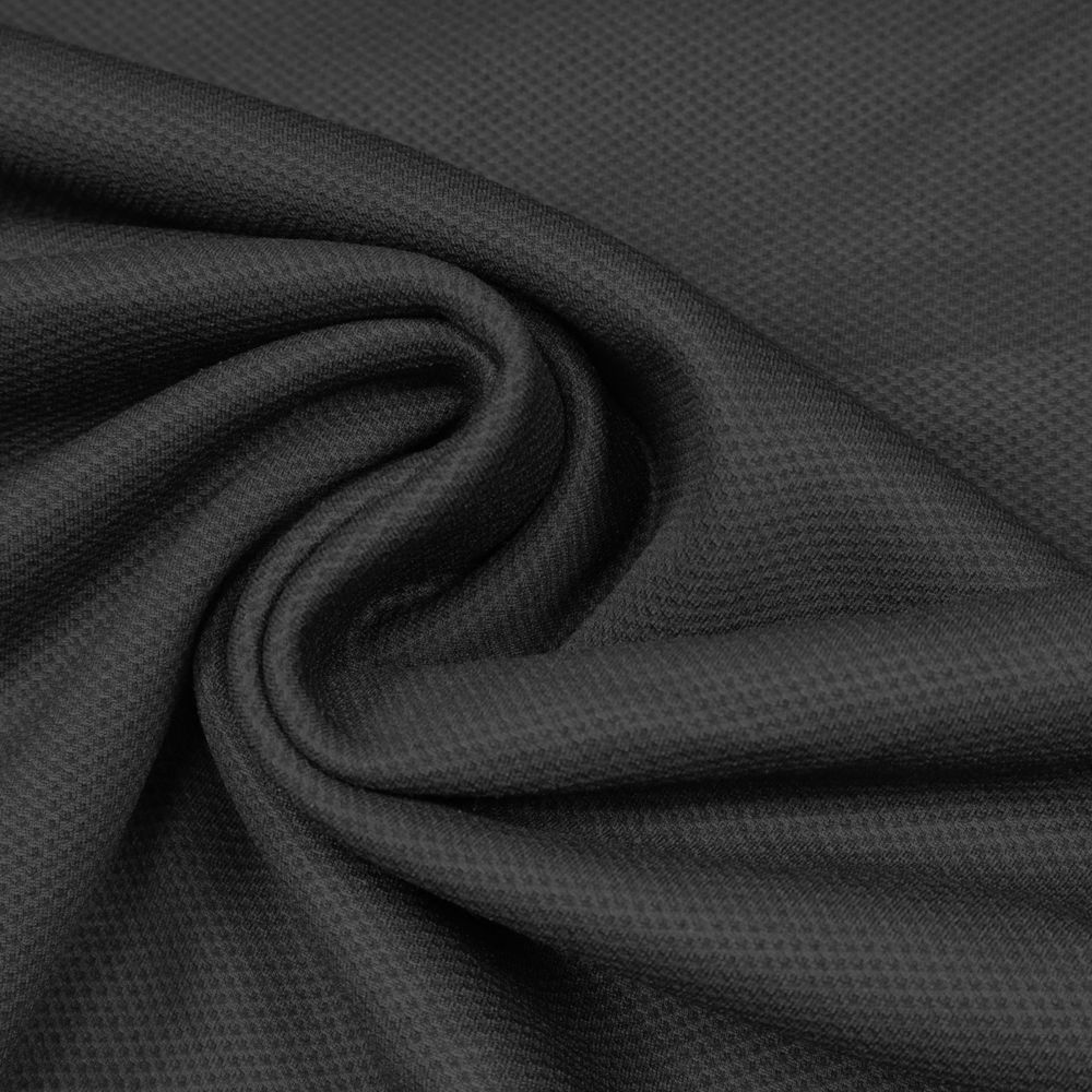Piqué-Jersey uni - schwarz