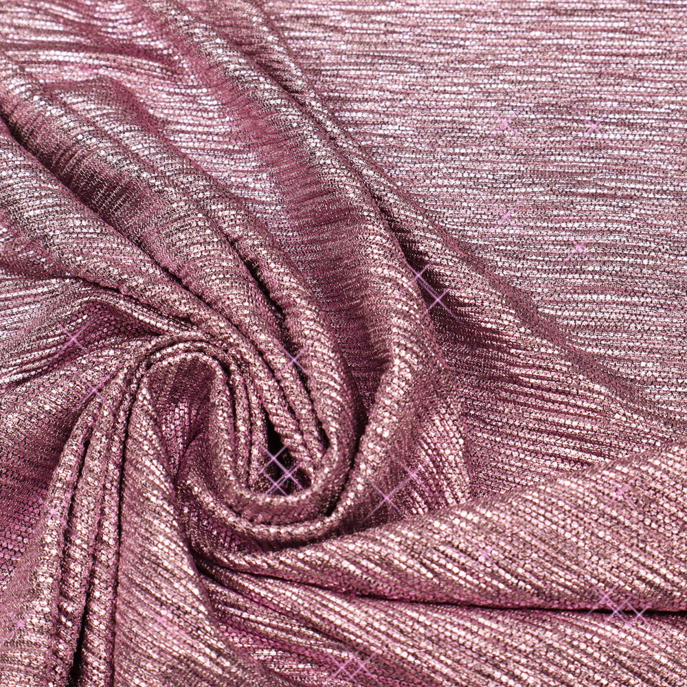 Stretch Feinstrick-Jersey Krepp-Optik & Folienprint - rosa/schwarz