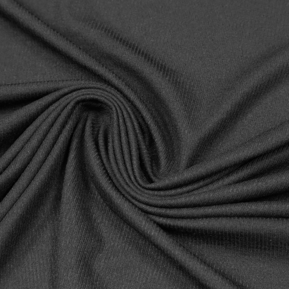Micro Modal-Lycra Rippenjersey uni - schwarz  Öko-Tex Standard-100