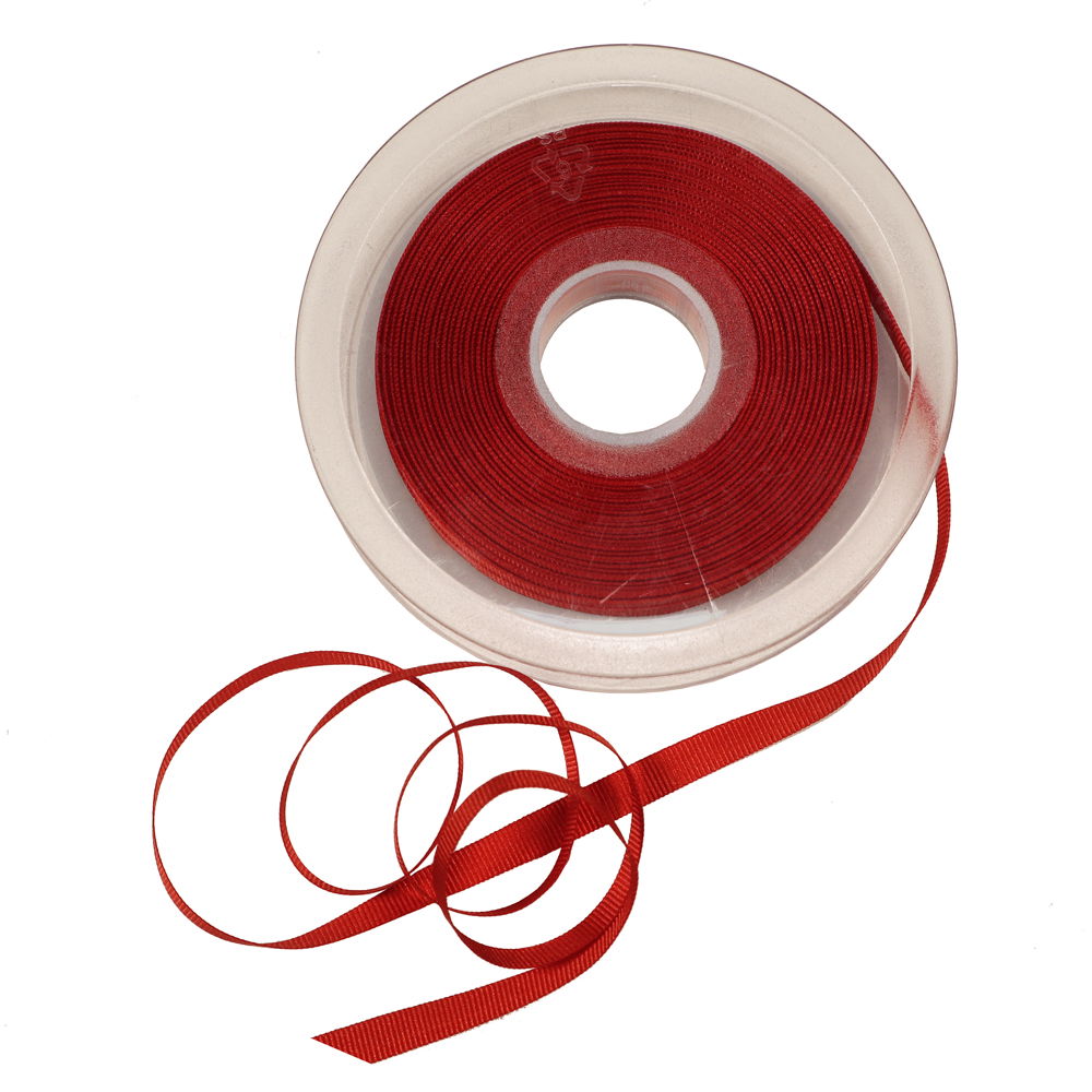 Doppelseitiges Atlas Satinband uni - rot  65 mm