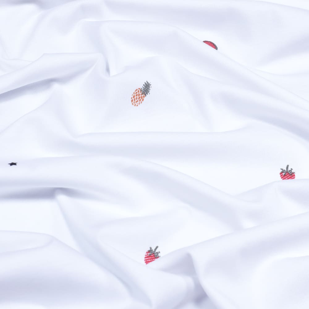Baumwolljersey Früchte und Obst - weiss/orange/rot/grün/schwarz
